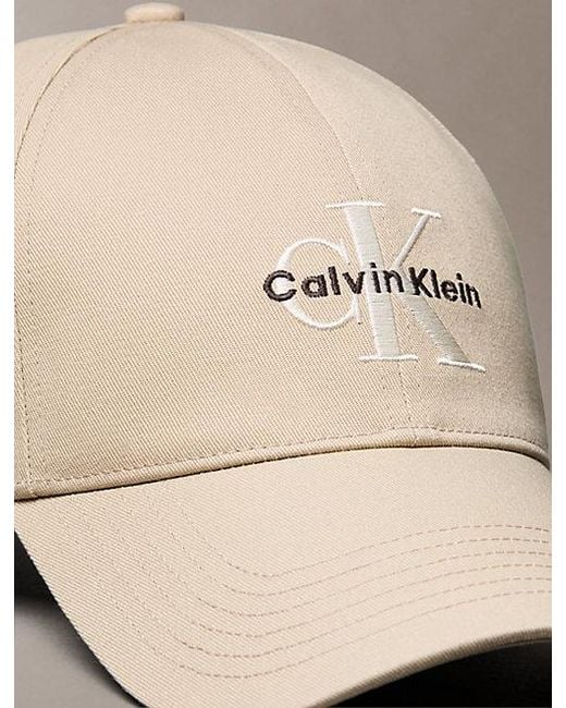 Calvin Klein Natural Embroidered Monogram Logo Twill Cap for men