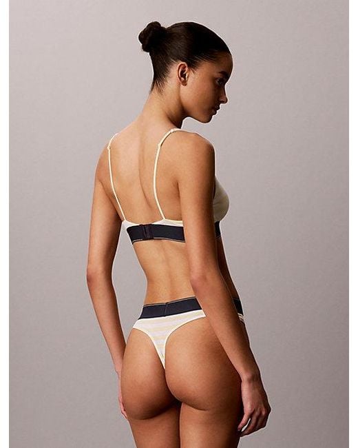 Calvin Klein Multicolor Triangle Bralette Graphic Monogram Microfibre Stretch