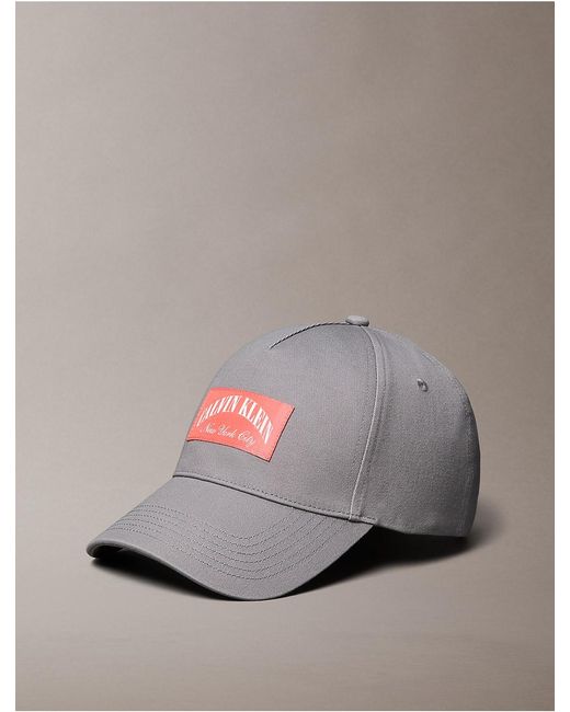 Calvin Klein Gray Heritage Crest Patch Baseball Cap for men