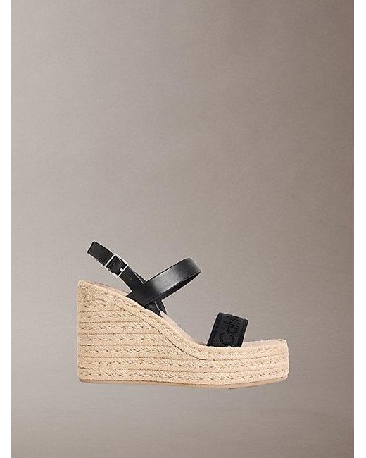 Calvin Klein Gray Elisabeth Espadrille Wedge Sandals