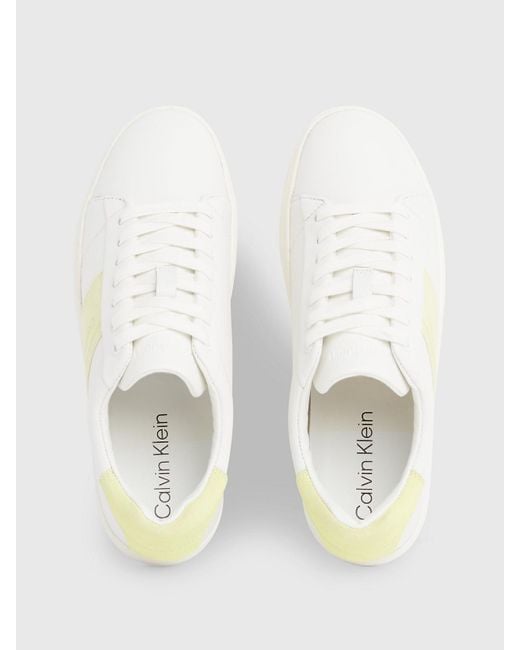 Calvin Klein White Leather Trainers