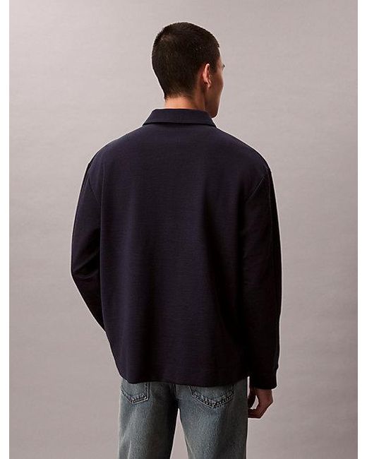 Calvin Klein Blue Monogram Logo Emblem Relaxed Jumper for men