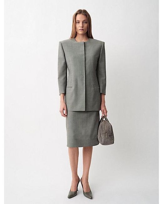 Calvin Klein Gray Parker Collarless Blazer