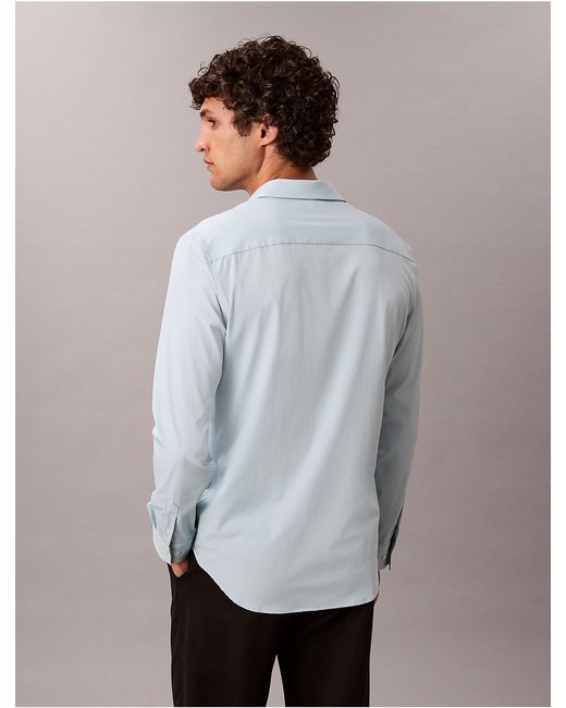Calvin Klein Gray Tech Stretch Slim Button-Down Shirt for men