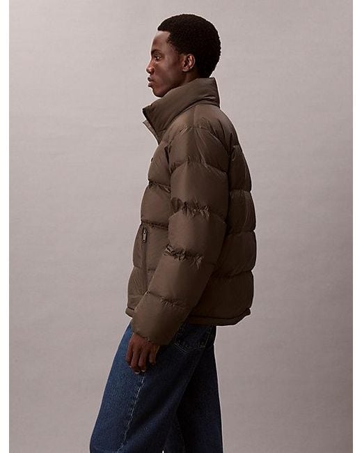 Calvin Klein Blue Channelled Down Puffer Jacket for men