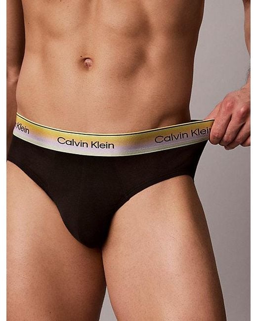 Calvin Klein Brown Hip Briefs Icon Cotton Stretch Pride for men