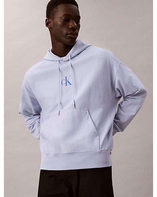 Calvin Klein Purple Jeans Monologo Premium Fleece Hoodie for men