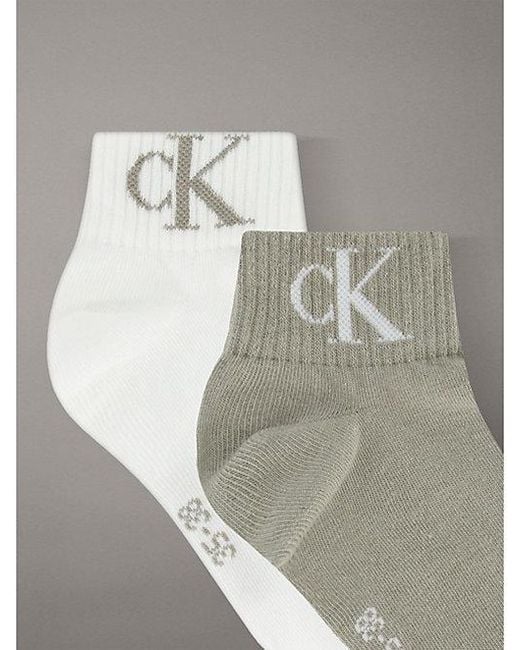 Calvin Klein Gray Jeans 2 Pack Soft Cotton Stretch Ankle Socks