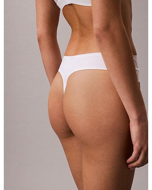 Calvin Klein White Thong Perfectly Fit Lace