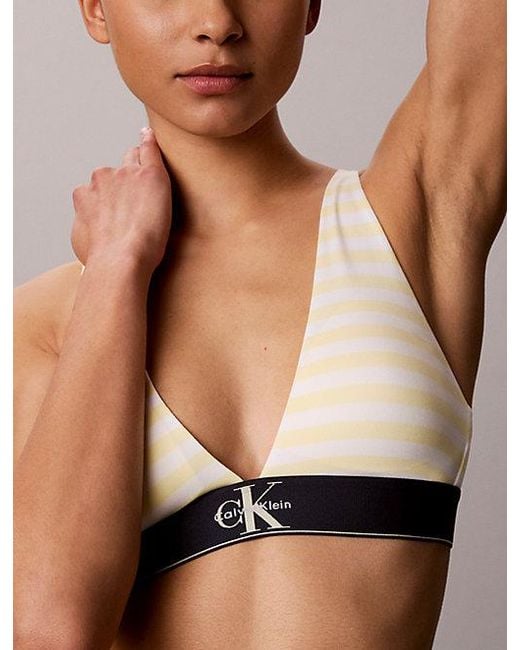 Calvin Klein Multicolor Triangle Bralette Graphic Monogram Microfibre Stretch