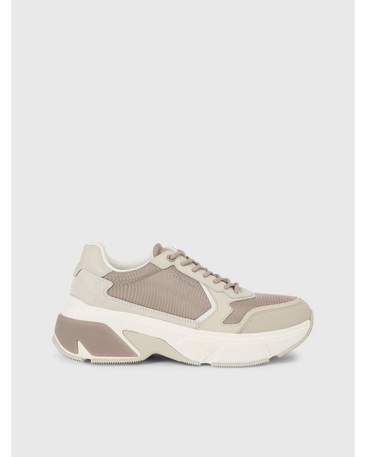 Calvin Klein Natural Leather Chunky Trainers for men
