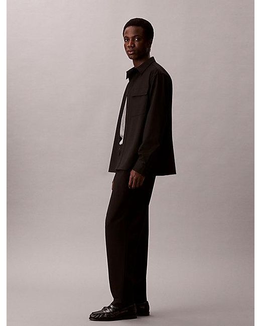 Calvin Klein Black Comfort Knit Tapered Trousers for men
