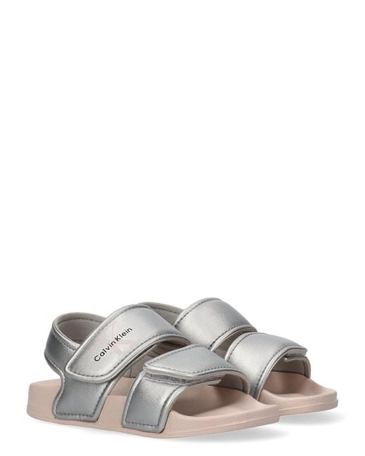 Calvin Klein White Toddlers Signature Velcro Sandals