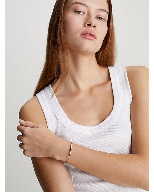 Calvin Klein White Adjustable Chain Bracelet
