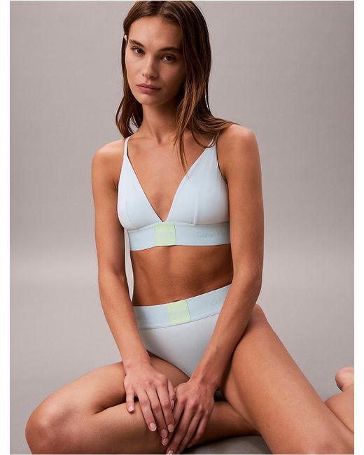 Calvin Klein Multicolor Modern Logo Unlined Triangle Bralette