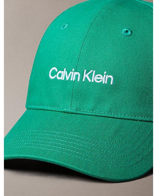 Calvin Klein Green Cotton Twill Adjustable Cap