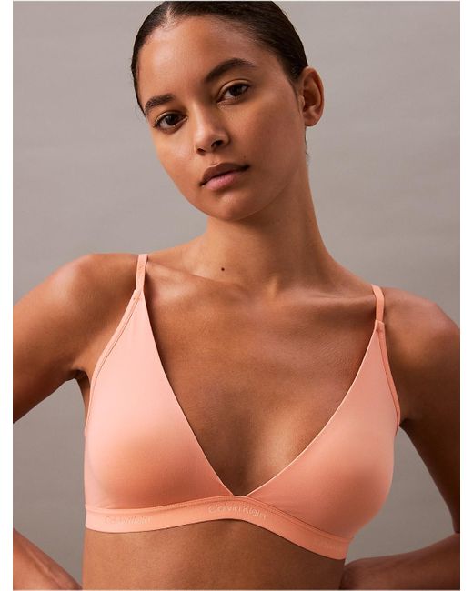 Calvin Klein Brown Form To Body Natural Lightly Lined Triangle Bralette