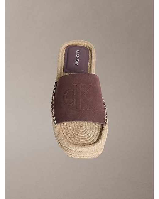Calvin Klein Multicolor Ebeth Platform Espadrille Sliders