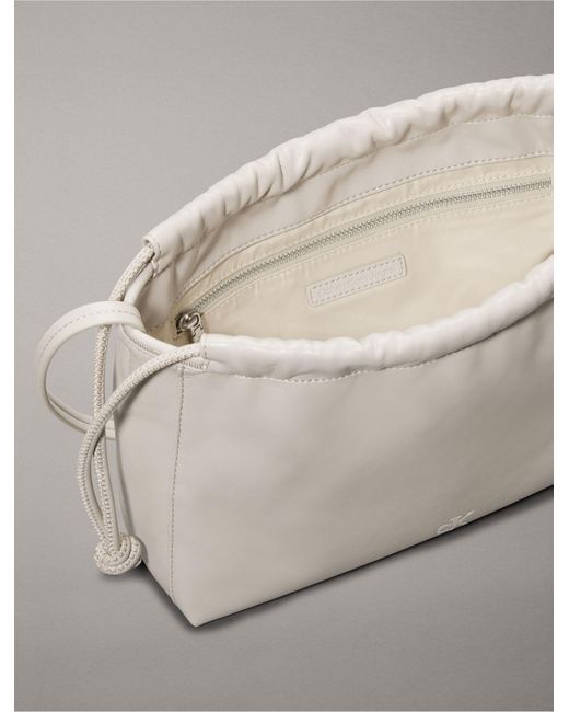 Calvin Klein Gray Drawstring Crossbody Bag