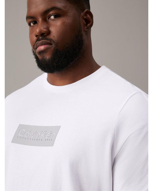Calvin Klein White Plus Size Cotton Logo T-shirt for men