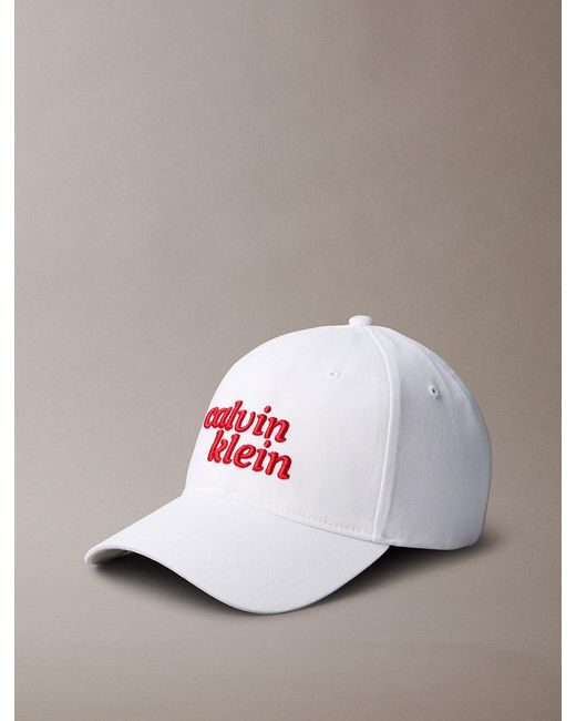Calvin Klein White 1989 Embroidered Ck Logo Cap for men
