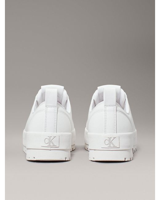 Calvin Klein White Leather Lug Trainers