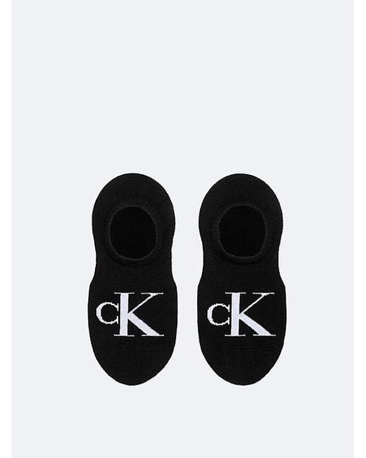 Calvin Klein Black 2 Pack Soft Cotton Invisible Socks