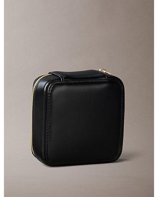 Calvin Klein Black Monogram Hardware Jewellery Case