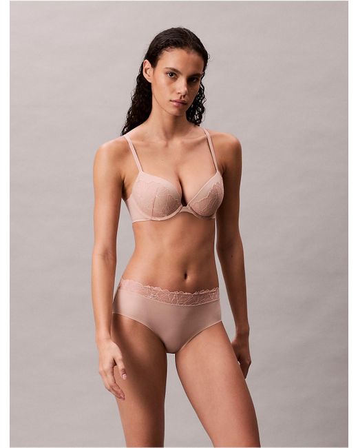 Calvin Klein Pink Perfectly Fit Lace Hipster