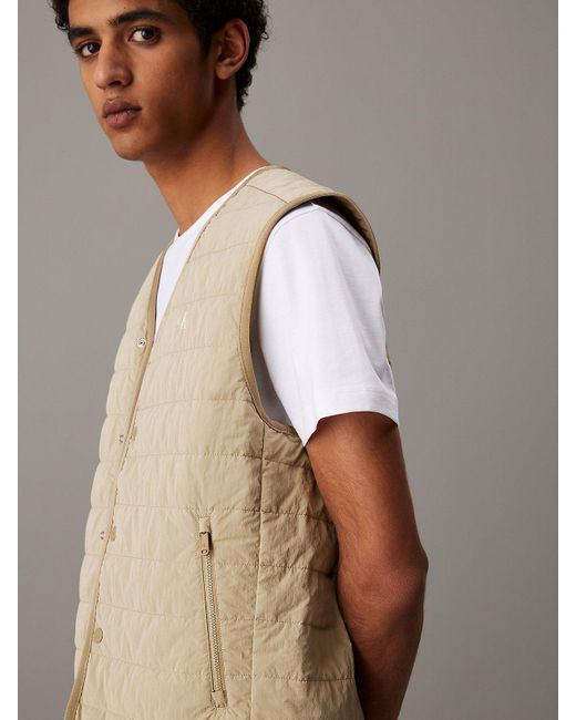 Calvin Klein Brown Lightly Padded Gilet for men