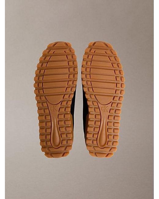 Calvin Klein Brown Suede Organza Runner Trainers