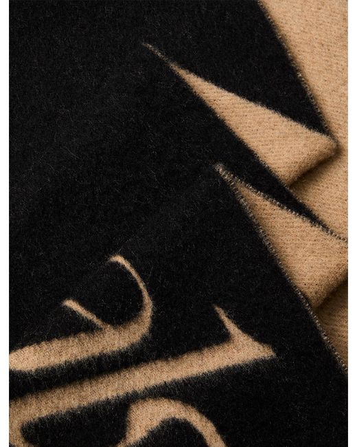 Calvin Klein Black Warm Soft Wool Logo Scarf for men