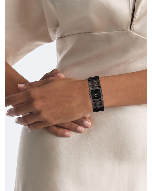 Calvin Klein Black Plated Steel Square Watch