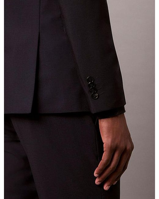 Calvin Klein Black Slim Wool Stretch Blazer for men