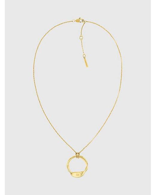 Calvin Klein White Twisted Ring Pendant Necklace