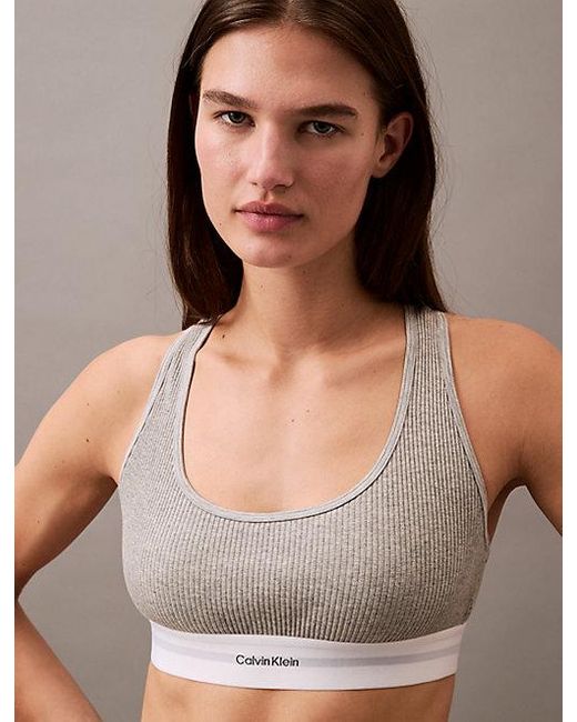 Calvin Klein Brown Bralette Cotton Modal Rib