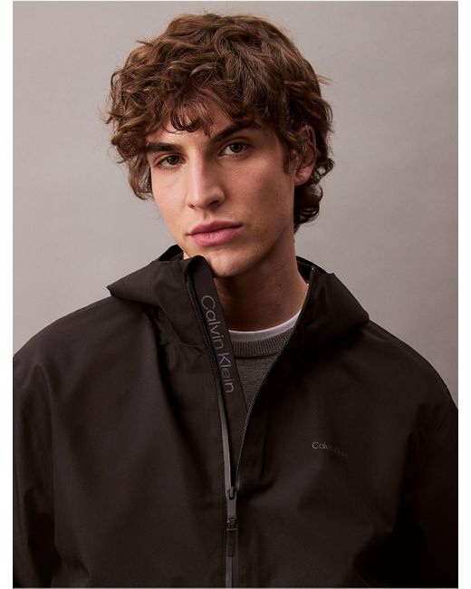 Calvin Klein Black Tech Shell Hooded Jacket for men