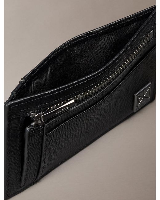 Calvin Klein Black Emblem Logo Textured Cardholder for men