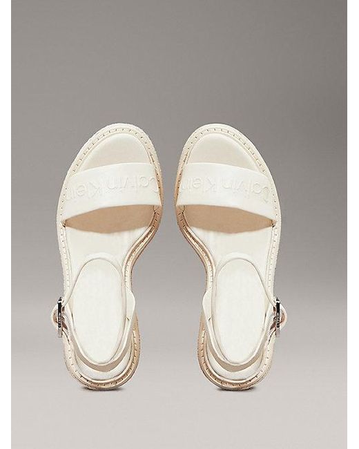 Calvin Klein Metallic Espadrille-Wedges Aus Leder