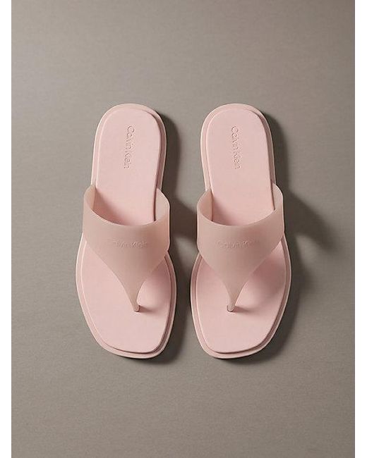 Calvin Klein Gray Finni Jelly Flat Thong Sandals