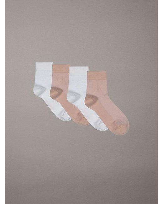 Calvin Klein Gray Jeans 4 Pack Ankle Socks