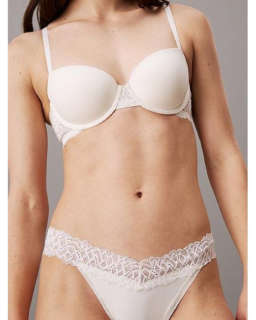Calvin Klein White Bikini Briefs Soft Stretch Lace