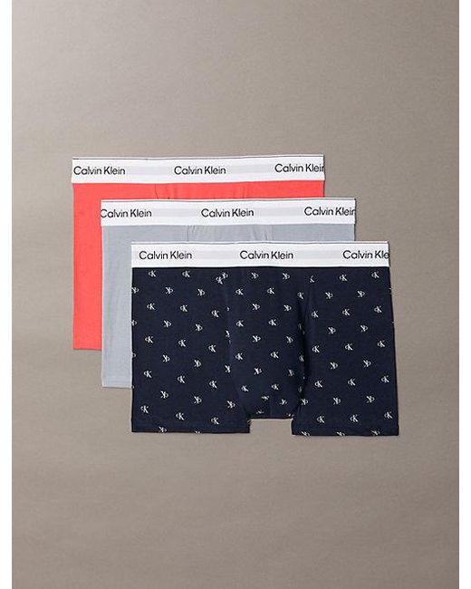 Calvin Klein Blue 3 Pack Relaxed Trunks for men