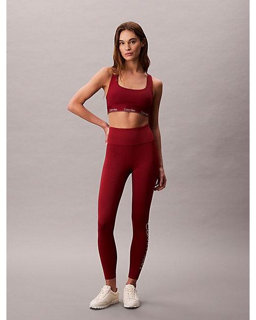 Calvin Klein Red Sport Quick Dry Medium Impact Sports Bra