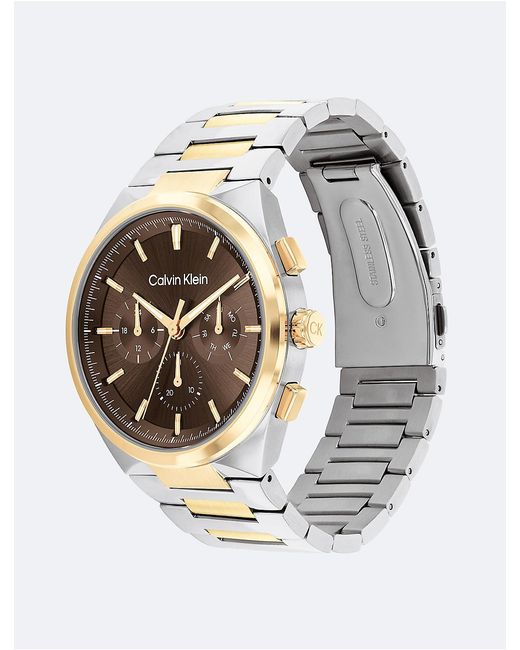 Calvin Klein Metallic Multifunction H-Link Bracelet Watch for men