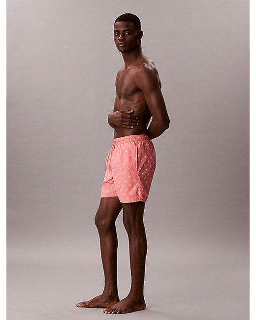 Calvin Klein Pink Medium Drawstring Swim Shorts Essentials for men