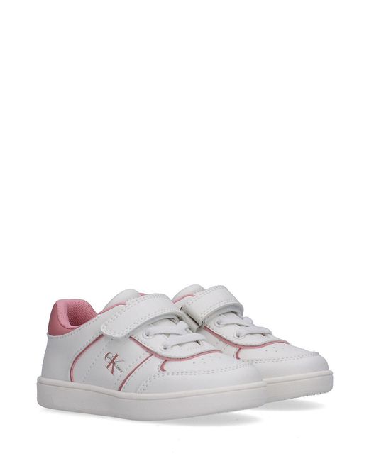 Calvin Klein White Toddlers And Kids Velcro Trainers