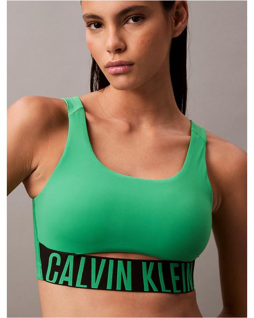 Calvin Klein Green Calvin Klein Intense Power Mesh Medium Support Sports Bra