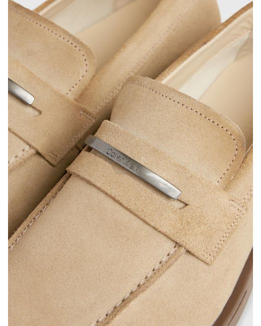 Calvin Klein Natural Suede Loafers for men