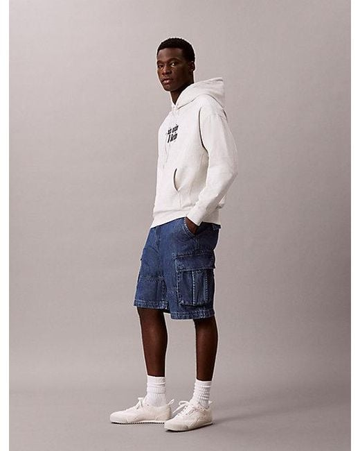 Calvin Klein Blue Jeans 90S Denim Cargo Shorts for men